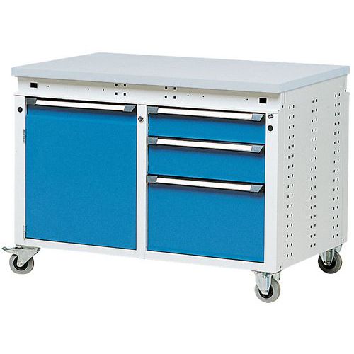 Établi Function - largeur 1150 mm - Avec 3 tiroirs et 1 porte Établi Function - largeur 1150 mm - Avec 3 tiroirs et 1 porte